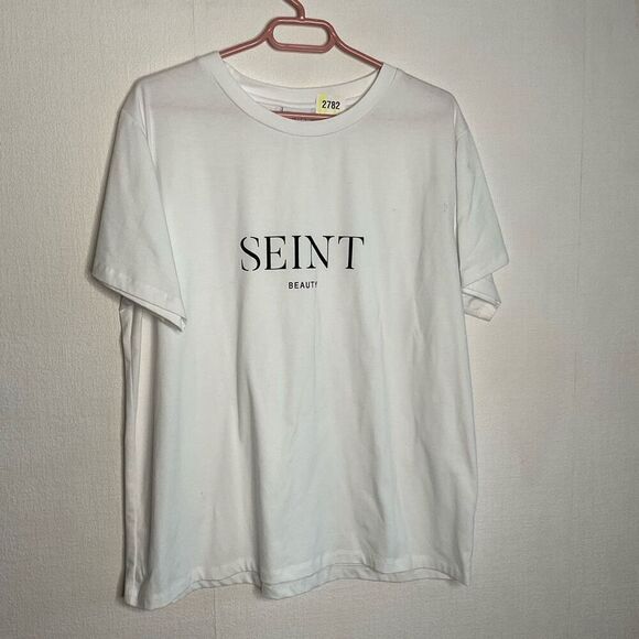 Seint Boyfriend Tee Women’s White size XL T-Shirt Ligtweith Soft Crew Neck - Picture 2 of 8